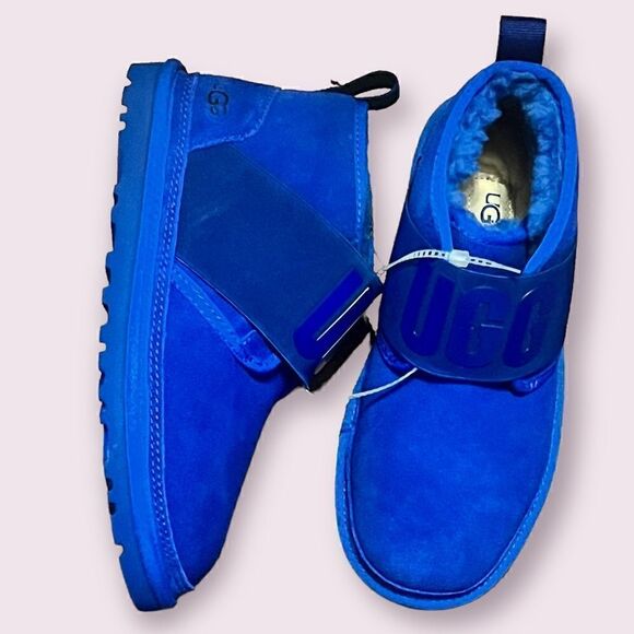 NEW - UGG Neumel Classic Chukka Boots Waterproof Suede Blue Women 5 - Picture 1 of 9